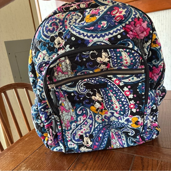 Vera Bradley Disney Parks Backpack Mickey Whimsical Paisley Collection Campus